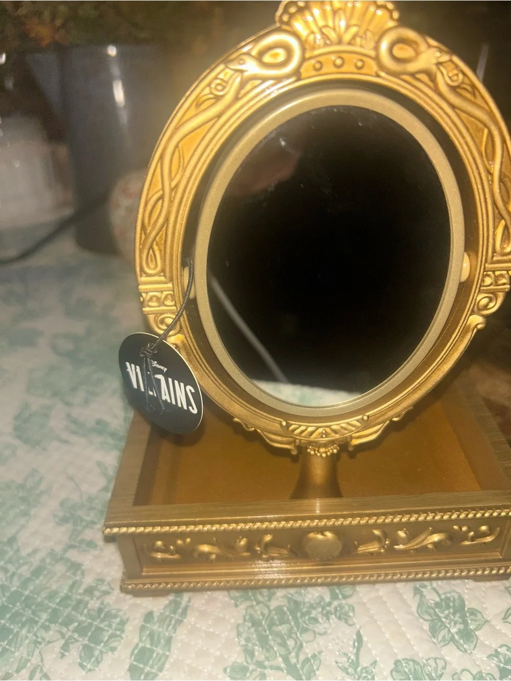 Bath and Body Works Disney Villains Light-Up Oval Tabletop Vanity Mirror Gold